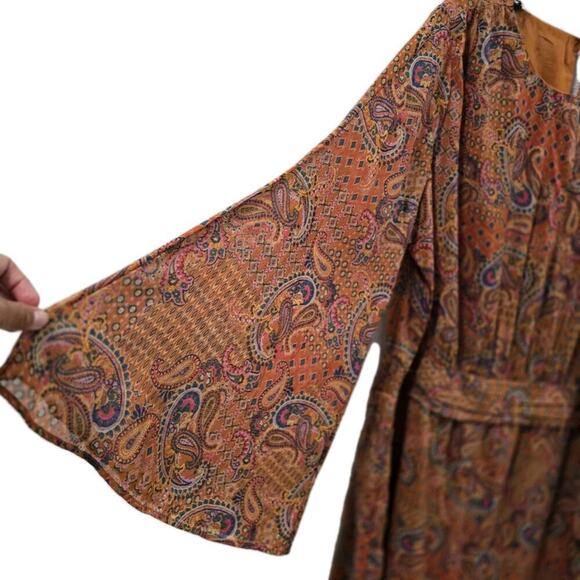 Jessica Simpson Womens Mini Dress Boho Bell Sleeves Crewneck Plus Size 3X - Picture 4 of 12